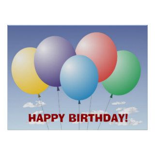 Balloons Birthday Banner Print