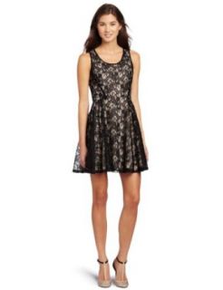 Necessary Objects Juniors Lace Tank Dress, Black, Large at  Womens Clothing store: