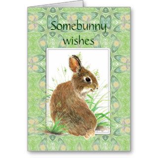 Some bunny Wishes You Happy Easter Cute Rabbit Greeting Card