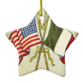 Italian American Flags   Italy & United States Ornaments