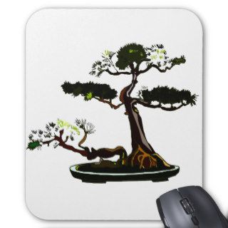 Root Over Rock Upright Pine Bonsai Graphic Image Mousepads