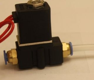 1/4 Solenoid Valve 24v AC Plastic Electric Air Water Gas Normally Closed NPT w/ hose fittings: Industrial Solenoid Valves: Industrial & Scientific