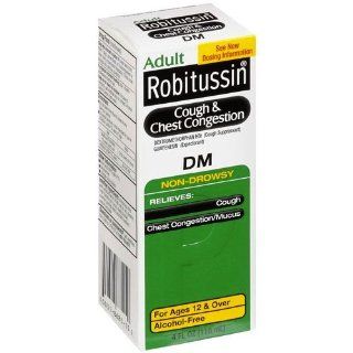 Robitussin DM Cough & Chest Congestion Adult Non Drowsy Liquid 4 oz: Health & Personal Care