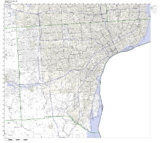 Wayne County, Michigan MI ZIP Code Map Not Laminated   Prints