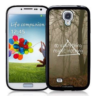 Hipster Quote   Do Everything Regret Nothing Misty Woods   Protective Designer BLACK Case   Fits Samsung Galaxy S4 i9500 Cell Phones & Accessories