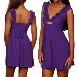 NCAA LSU Tigers Ladies Purple Sorority Girl Sundress (Large) Clothing