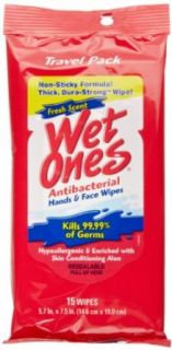 Wet Ones 4702 Antibacterial Travel Wipe 15 Count (Case of 12): Science Lab Disposable Wipes: Industrial & Scientific
