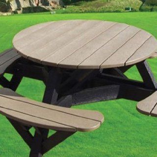 CR Plastic Products Round Picnic Table  