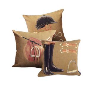 Two's Company Dressage Equestrian Gear Pillow Assorted set of 3   Throw Pillows