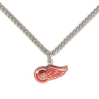 DETROIT RED WINGS OFFICIAL LOGO 18" NECKLACE : Sports Fan Necklaces : Sports & Outdoors