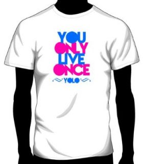 YOLO: You Only Live Once Printed Tee   White Adult Large at  Mens Clothing store