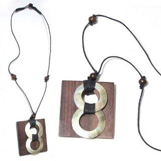 SG Paris Neck Wood and Shell Adjustable Brown & Shell Marron Combinaison Necklace Cord Adjustable Shell Winter Women Pacific Mermaid Fashion Jewelry / Hair Accessories Z Others: Jewelry