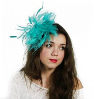 Hats By Cressida Jade Green Feather Kentucky Derby Fascinator Hat With Headband: Clothing