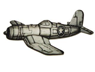 Vought F4U Corsair Fighter pewter plated plane pin: Jewelry