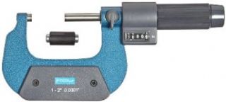 Fowler 52 222 202 Steel EZ Read Digit Outside Micrometer, 1 2" Measuring Range, 0.0002" Accuracy, 0.0001" Resolution