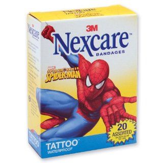 Nexcare Spiderman Tattoo Bandages   20 Per Pack: Health & Personal Care
