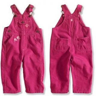 Carhartt Infant and Toddler Girls' Washed Canvas Bib Overall 4T Cactus Flower: Clothing