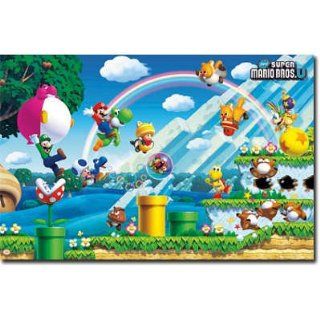 Nintendo Super Mario Bros U Video Game Poster   Wii U Games