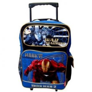 Iron Man 2 War Machine Large Rolling Backpack   Iron Man Wheeld Backpack: Sports & Outdoors