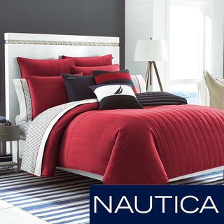 Nautica Mainsail Red Reversible Comforter Set with Optional Euro Sham Sold Separately Nautica Comforter Sets