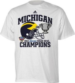 NCAA Men's Michigan Wolverines 2012 Sugar Bowl Champions Helmet Honor Tee (White, Small) : Sports Fan T Shirts : Clothing