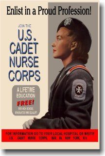Enlist in a Proud Profession   US Cadet Nurse Corp   Vintage WWII Reprint Poster : Prints : Everything Else
