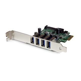 StarTech 4 Port PCI Express SuperSpeed USB 3.0 Controller Card Adapter with SATA Power PEXUSB3S4V: Computers & Accessories