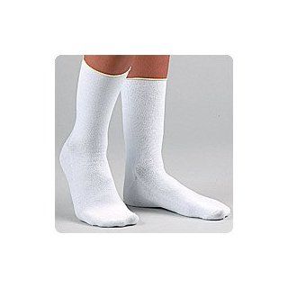Pressure Relieving Diabetic Socks Crew Length White Large Mens 9 12/womens 10 13 Provides Extra Padding in Key Areas of the Foot Without the Added Bulk, Ensuring a Comfortable Fit Into Any Shoe: Health & Personal Care