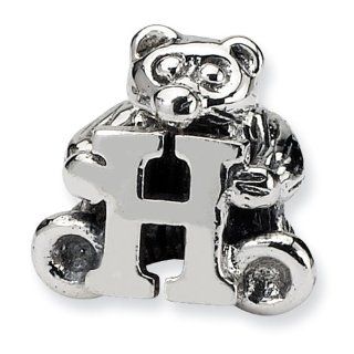 Sterling Silver Reflections Kids Letter H Bead: Jewelry