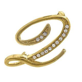 BERRICLE Goldtone Initial Letter Brooch Pin   Q   women's Brooches & Pins: Jewelry