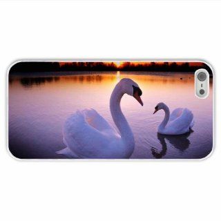 Make Iphone 5/5S Animal Swan Of Girlfriend Present White Cellphone Skin For Women: Cell Phones & Accessories