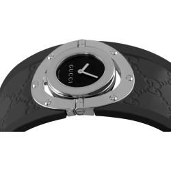 Gucci Women's '112 Twirl' Black Rubber Rotating Watch Gucci Women's Gucci Watches