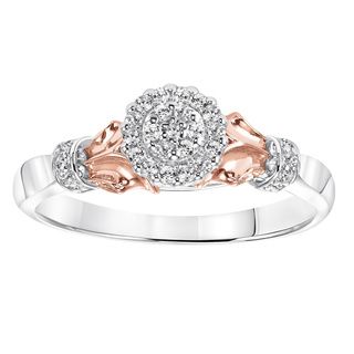 Sterling Silver and 10k Rose Gold Accent 1/6ct TDW Diamond Ring (I J, I2 I3) Diamond Rings