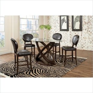Coaster Daphne 5 Piece Counter Height Table Set in Brown Cherry   10416X 5Pc PKG