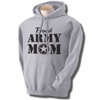 Proud Army Mom Hooded Sweatshirt in Sport Gray: Clothing