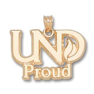 14k Yellow Gold University of North Dakota "UND Proud" Charm UNOD09: Jewelry