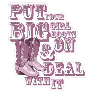 Put Your Big Girl Boots on & Deal With It Crystal Bling Decal: Automotive
