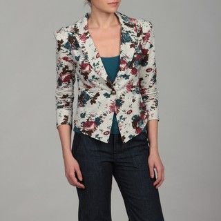 Miss Chievous Junior's Floral Printed French Terry Blazer Juniors' Jackets & Blazers