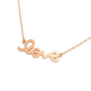 Rose Gold Plated Alloy Love Necklace Love Letter Necklace 16inches Jewelry