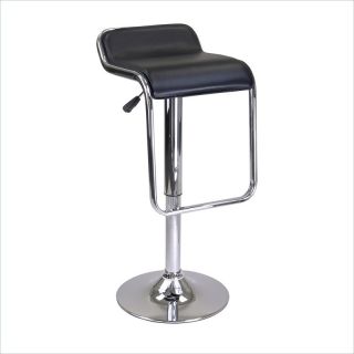 Winsome Oslo Air Lift Backless Stool with Footrest in Black/Chrome   93114