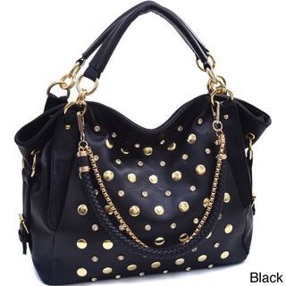 Allover studded Satchel with Interchangeable Straps Satchels