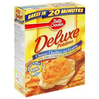 Betty Crocker Deluxe Cheesy Cheddar Au Gratin Potatoes, 7.8 Ounce Boxes (Pack of 12) : Prepared Potato Dishes : Grocery & Gourmet Food