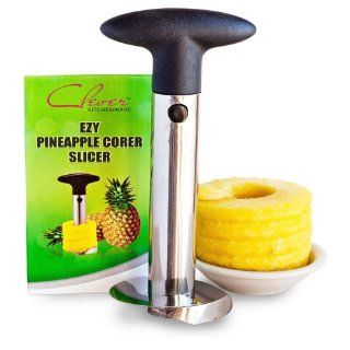 Pineapple Corer Slicer Cutter   High Quality Corrosion Proof Stainless Steel Cutting Blade   The Best Way to Cut & Core Pineapples Quickly & Safely   Easy Cleaning & Dishwasher Safe   Makes Perfect, Ready To Eat Pineapple Rings in Less Than 1 M