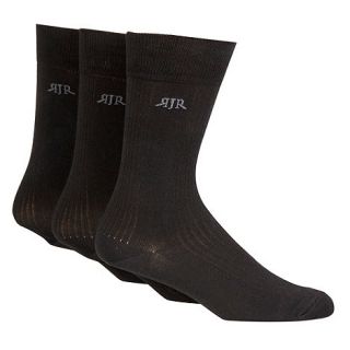 RJR.John Rocha Designer pack of three black ribbed stripe socks