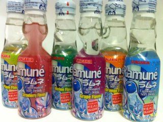 Ramune (Japanese Soda) Assorted Flavors 6pk : Soda Soft Drinks : Grocery & Gourmet Food