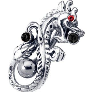 Gemstone Dragon Top Down Belly Button Ring Shield: FreshTrends: Jewelry