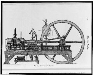 A three horsepower internal combustion engine that ran on coal gas, 1896, gasoline   Prints