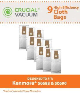 9 Kenmore 50688 50590 Allergen Filtration Vacuum Bags Fit Also Panasonic U 2, and Miele Upright Type Z vacuum cleaners; Compare to Kenmore Upright Part # 50688; Designed & Engineered By Crucial Vacuum   Household Vacuum Bags Upright