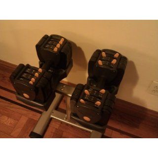 Performance Fitness Systems TB560 5 to 60 Pound Adjustable Dumbbells with Stand : Adjustable Dumbells : Sports & Outdoors