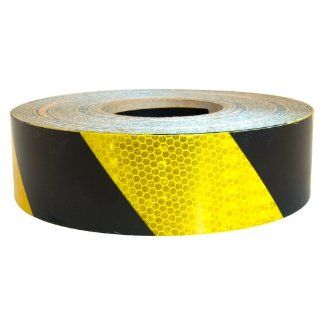'Really Brite' Reflective Tape : 2"x30' : Black on Yellow: Industrial Floor Warning Signs: Industrial & Scientific